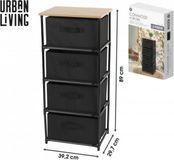 Urban Living Ladekast/organizer - Zwart - 40 x 30 x 89 cm