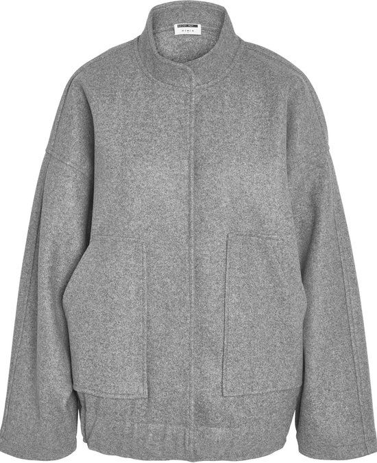 Noisy May Jas Nmhalston L/s Bomber Jacket Wvn Noo 27029328 Light Grey Melange - Maat S