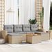 Maison Exclusive - Ensemble de jardin, 7 pièces, avec coussins, beige, en polyrotin