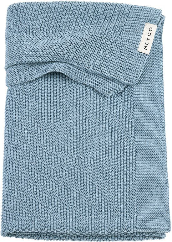 Meyco Baby Mini Relief Wiegdeken - Jeans Blue - 75x100cm