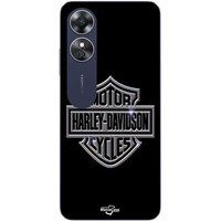 Oppo Etui Harley Davidson logo motor sycles grijs voorzijde zwart Maniacase