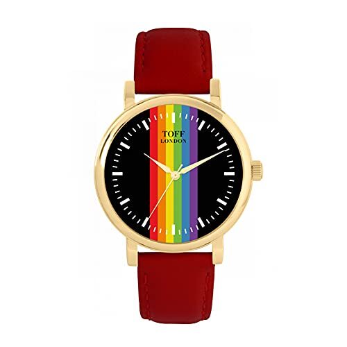 Toff London Pride Lineaire zwarte wapenstokken Horloge