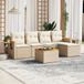Maison Exclusive - Ensemble de meubles de jardin 6 pièces avec canapé et coussins, beige, en polyrotin