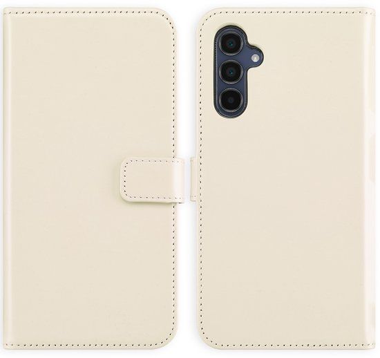Selencia Echt Leren Bookcase voor de Samsung Galaxy A34 (5G) - Greige