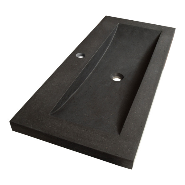 Saniclass Corestone meubelwastafel 100x5x46cm zonder overloop 1 wasbak 1 kraangat Basalt Antraciet 2891