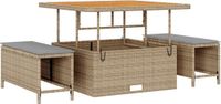 vidaXL Tuin Eettafel Set 3-delig Beige Polyrattan