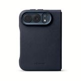 DECODED Echt Leren Hoesje - Geschikt voor iPhone Duo - ECCO-Leer - Geschikt voor MagSafe - Metalen Camerabescherming - Blauw