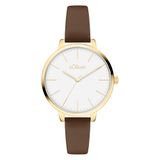 s.Oliver dameshorloge - 34 mm - modern, alledaags, analoog horloge met kwartswerk - 3 ATM waterdicht - krasbestendig mineraalglas - hoog draagcomfort - cadeau-idee