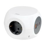 Simon Combiball Meervoudig stopcontact, snel opladen, 30 W, stekkerdoos met USB, 7 laadaansluitingen, stekkerdoos met schakelaar, wit
