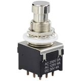 TRU COMPONENTS TC-12193712 Interrupteur à pression 3P2T avec broche droite Courant de commutation (max.) : 4 A 1 pièce(s)