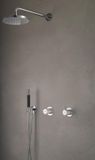 Hotbath Cobber - Inbouw Regendoucheset - Wandarm 38.5 cm - Hoofddouche 200 mm - Staafhanddouche - met 2-Weg Stop-Omstel - Waterbesparend