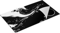 Chefcare Inductie Beschermer Abstracte Kunst - Zwart Wit - 90x55 cm - Afdekplaat Inductie - Kookplaat Beschermer - Inductie Mat