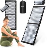 HyperMotion Acupressuurmat XL - 130cm - Spijkermat met Spijkerkussen - met Kussen en Draaghoes – Zwart/Wit