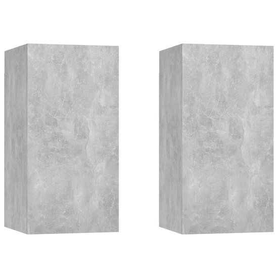 vidaXL Wand TV Kast 2 stuks Beton Grijs 30x60 cm Bewerkt Hout
