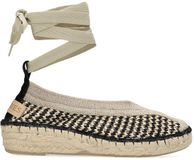 Shabbies Amsterdam - Palma Kimono Espadrille Geweven Beige/Zwart - Maat 39