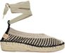 Shabbies Amsterdam - Palma Kimono Espadrille Geweven Beige/Zwart - Maat 39
