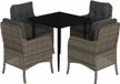 vidaXL 5-delige Tuinset met Kussens Poly Rattan Grijs