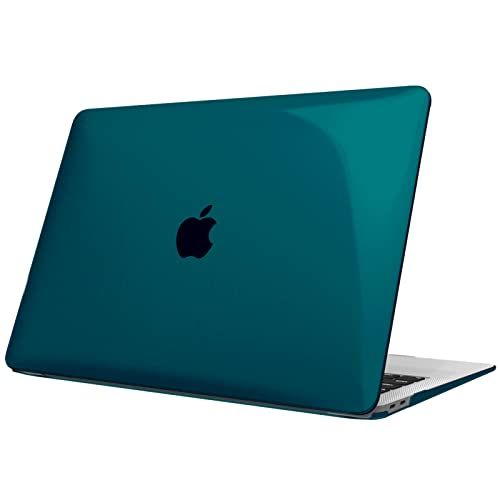 Fintie Hoes Compatibel met MacBook Air 13 A2337 M1/A2179/A1932 (2018-2020 Laat los), Hoogwaardige Beschermhoes Snap Case Compatibel met MacBook Air 13\" Retina Display Touch ID, (Donker Cyaan)