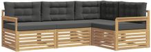vidaXL Ensemble de canapé d'extérieur 5 pièces Blanc et anthracite Polyester