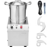 VEVOR Keukenmachine, groentehakmolen, 4 liter, voedselveilig roestvrij staal, met 2 extra S-bochtmessen, multifunctioneel voor het fijnmaken van groenten, fruit, granen, noten