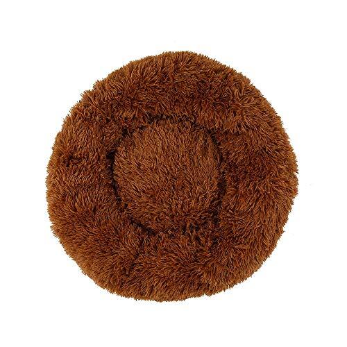 YABAISHI Super Soft Huisdier Hond Kat Langbed pluche winter Warm slaapzak, bed Puppy kat kussen voor honden, 80cm, Donkere koffie