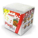 Pixel P90046-63501 Leuke knutselset 25 voor kinderen, eenvoudig insteeksysteem met steentjes van bioplastic voor het ontwerpen van 6 sleutelhangers (medaillons), zonder strijken en lijmen