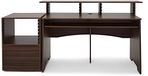 Gear4music modul 3-Tier Pro Audio Studio Desk with 8U Rack Cabinet, Walnut