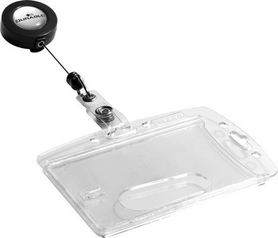 Durable kaarthouder - 5,4 x 8,7 cm - Inclusief badge reel - 25 stuks