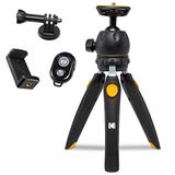 Kodak PhotoGear Mini verstelbaar statief met 360° kogelgewricht, compact 9 inch tafelstatief verandert in 11 inch selfiestick, rubberen poten, smartphone