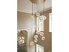 Nuura Miira 13 lustre, laiton/transparent, Ø 98 cm, 13 branches