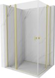 Mexen Mist Duo cabine de douche battante 110 x 105 cm, transparent, or brossé