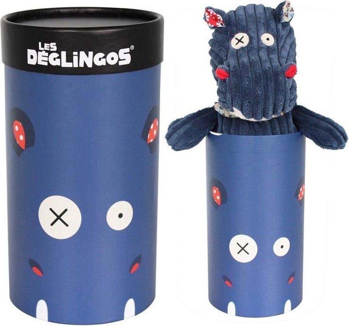 Les Deglingos Knuffel Nijpaard In Doos Paars 33 Cm