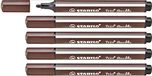 Stabilo Trio Scribbi Driekantige Viltstift met Meeverende Punt - 5 Stuks - Bruin