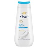 Dove Hydraterend douchebad, delicate formule op microbioom van de huid, met plantaardige vochtinbrengende werkzame stoffen, zonder sulfaten, douchebad voor mannen en vrouwen, 225 ml