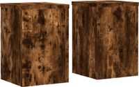 vidaXL Plantenstandaards 2 stuks 20x20x30 cm bewerkt hout gerookt eiken