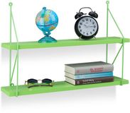 Relaxdays Wandrek - 2 etages - MDF - 42 x 60 x 16 cm - groen