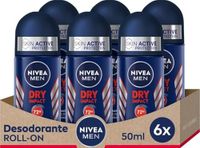 Nivea Men Nivea Men Roll-on Dry Impact Heren – 50 ml – 6 stuks