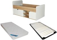 Vente-unique Bedframe hout natuurlijk licht, wit 90 x 190 cm