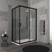 City cabine de douche 80x120 cm avec profil noir mat et verre cristal transparent