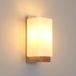 DELIPOP Vintage Interieur Wandlamp, Creatieve Houten Wandlamp met Glazen Kap, E27 Binnenverlichting voor Slaapkamer Gang Woonkamer Trap