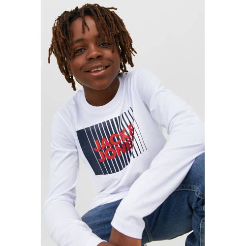JACK & JONES JUNIOR JJECORP Organic Cotton Long Sleeve - White