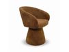 Fauteuil de table pivotant en velours terre de sienne