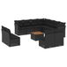 vidaXL Loungeset met kussens, zwart, polyrotan