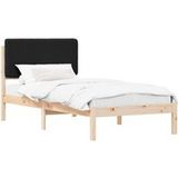 Lit Simple Lit Adulte Cadre De Lit Avec Tête De Lit Rembourrée Noir 80 x 200 cm