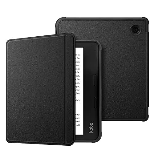 Fintie hoes, compatibel met Tolino Vision 6 eReader (2021), Kobo Libra 2 (2021) eReader - ultradunne beschermhoes met slaapmodus en magneetsluiting (zwart)