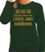Bellatio Decorations Foute kersttrui/sweater voor dames - Hohoho jonko cadeau - groen - glitter goud S