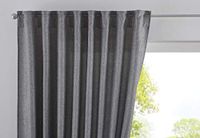 JENA Gordijnbox Gordijn Verborgen Lussen Ondoorzichtig Linnenlook Gemêleerd Gordijnband met Gordijnhouder 100% Polyester Grijs 145 x 140 cm