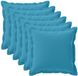 vidaXL - Kussensloop - 6 stuks - HOUTEN - Lichtblauw - 70 x 70 cm - Polyester