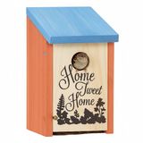 Relaxdays Nestkastje - 32 mm - hout - oranje-blauw