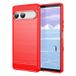Sony Coque Sony Xperia 10 VII en TPU Brossé - Fibre de Carbone - Rouge